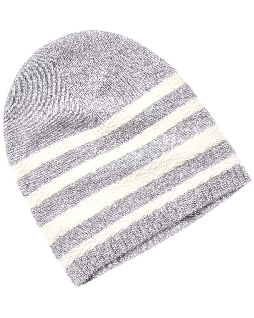 Hannah Rose Herringbone Stripe Cashmere Hat