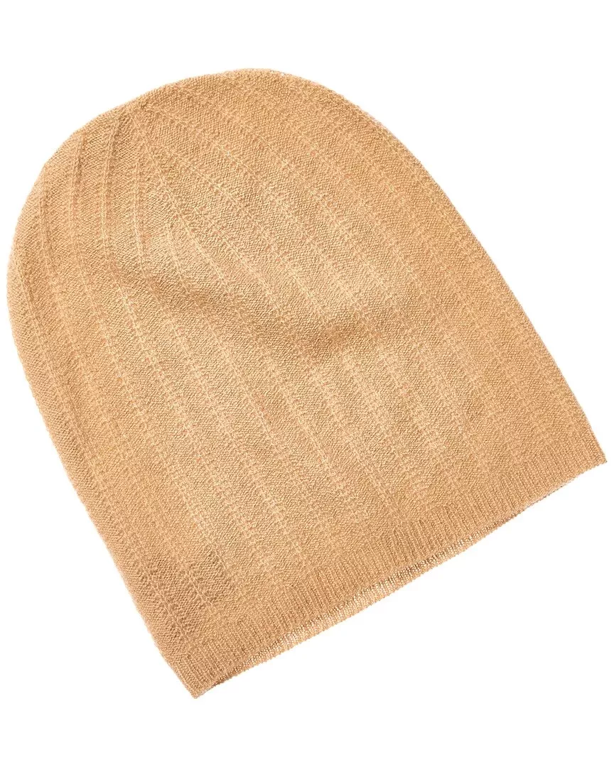 Hannah Rose Vertical Texture Slouchy Cashmere Hat