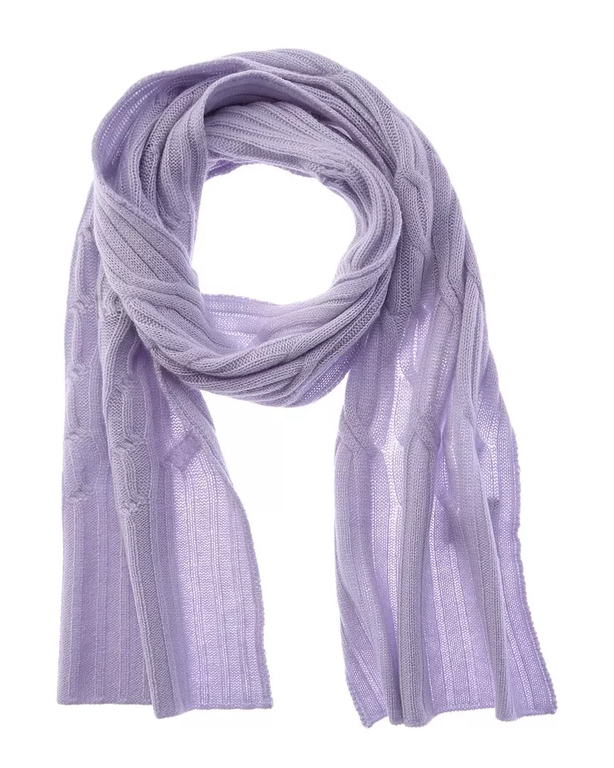 Hannah Rose Wide Cable Cashmere Scarf