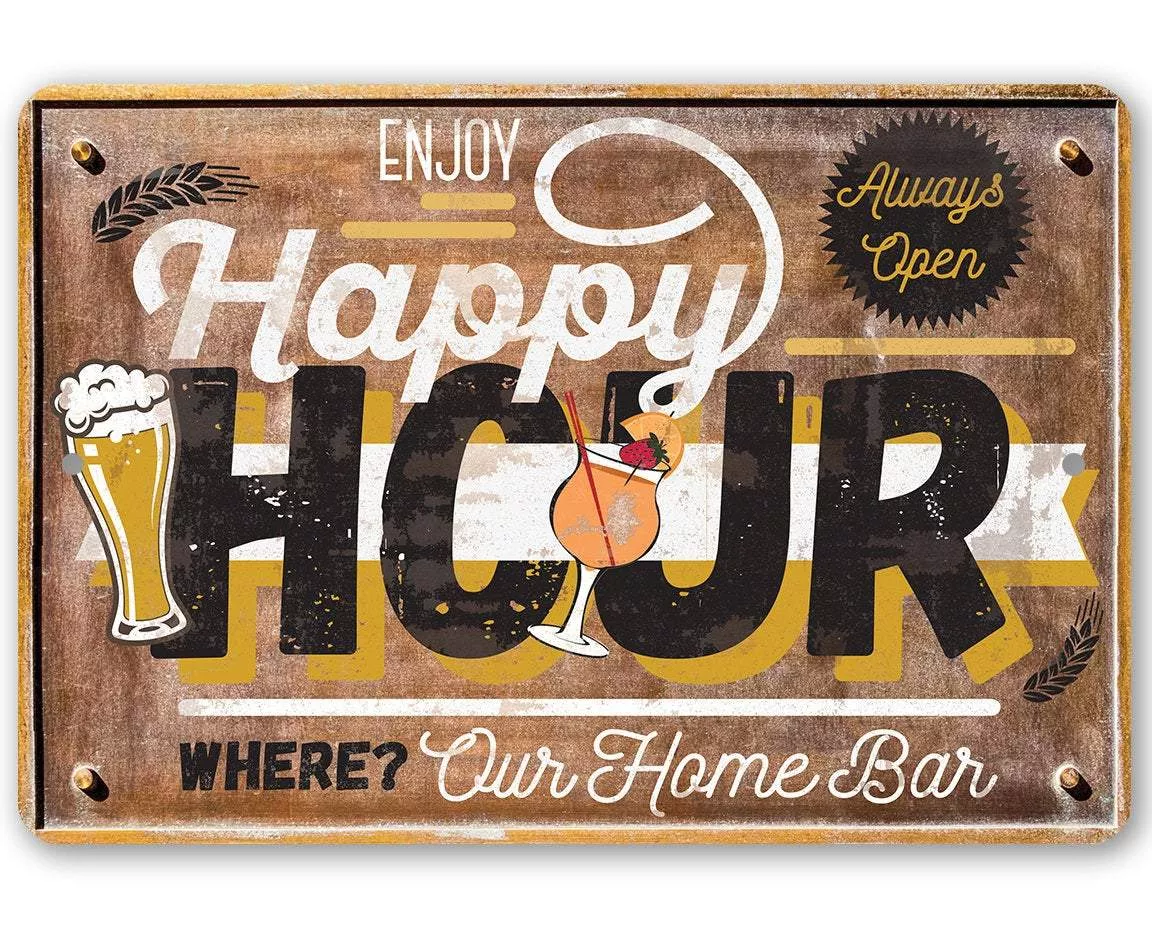 Happy Hour - Metal Sign
