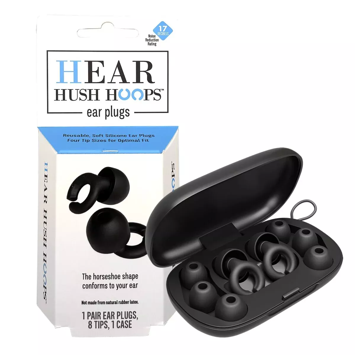 Hear Hush Hoops Ear Plug - Black