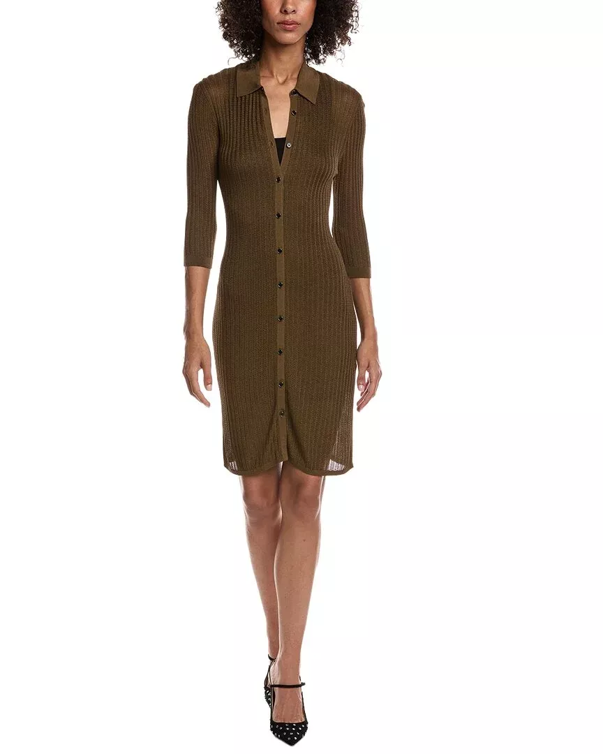 Helmut Lang Pointelle Polo Dress