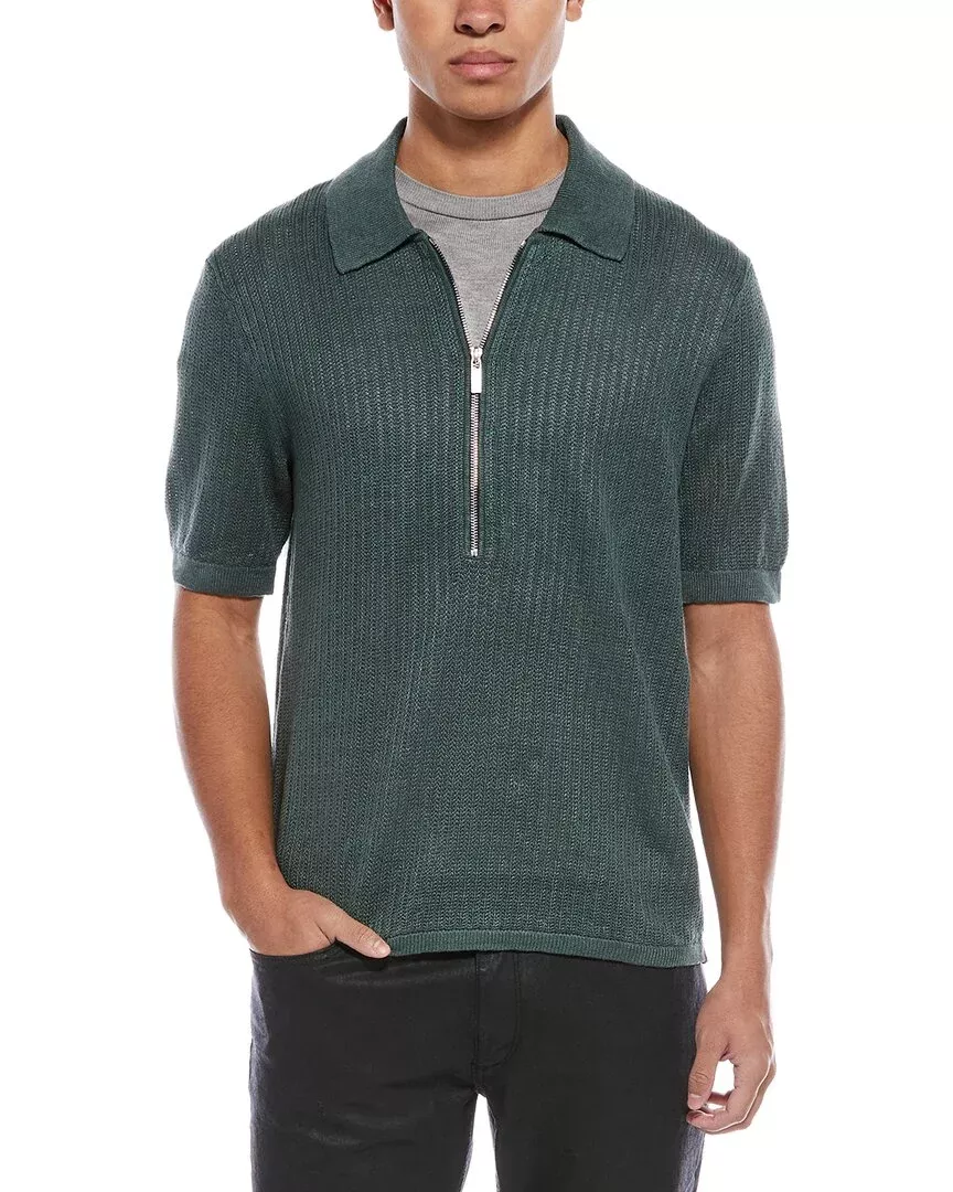 Helmut Lang Zip Linen Polo Shirt