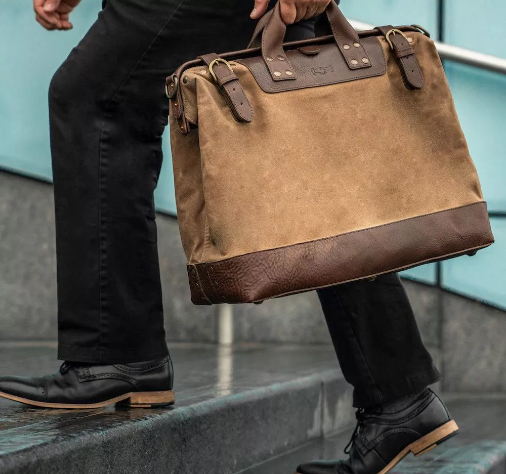 Heritage Leather & Waxed Canvas Lineman Duffle Bag