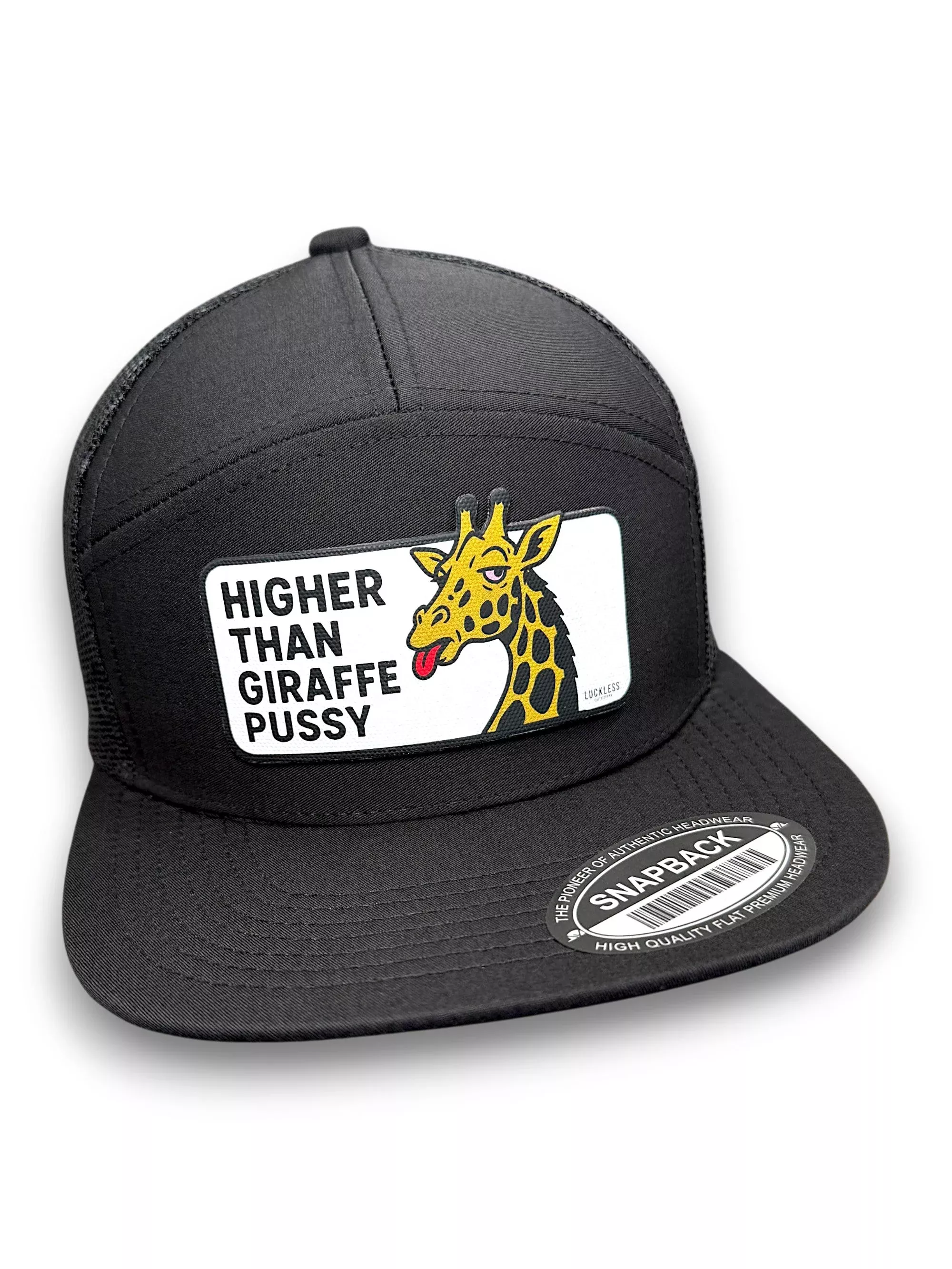 Higher Than Giraffe Pussy 7 Panel Canvas Patch Snapback