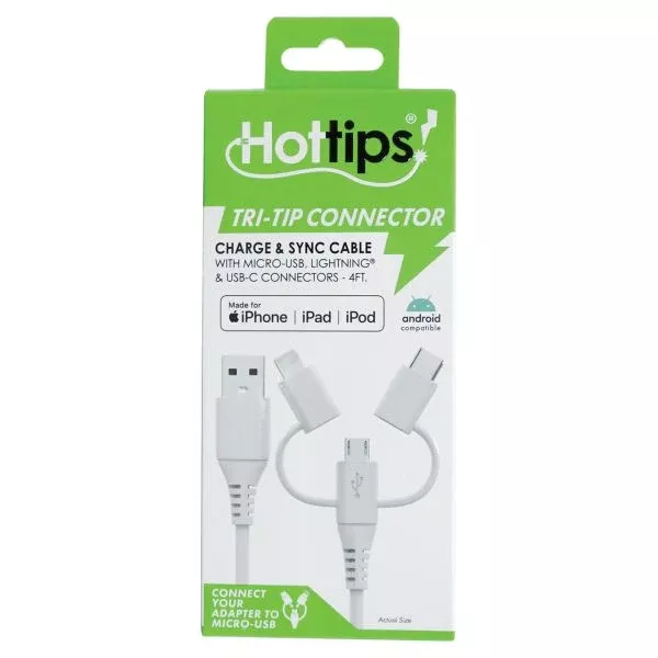 Hottips Micro-USB Cable With MFI Lightning Adapter