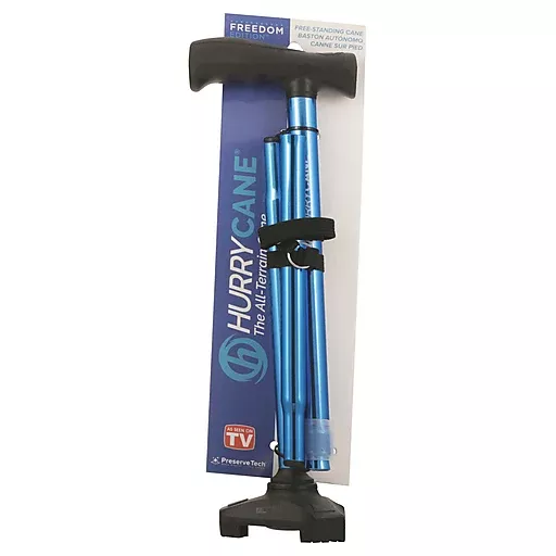 HurryCane Freedom Edition Folding With T Handle, Blue