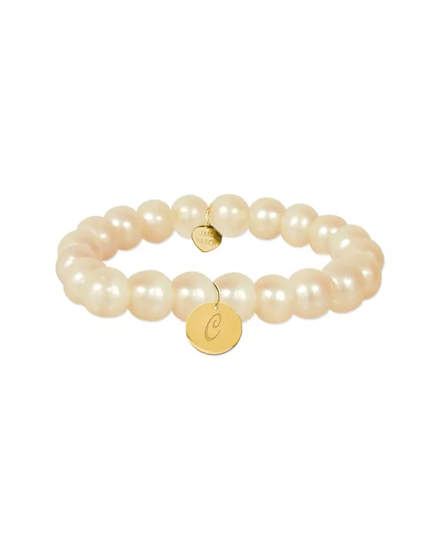 Jane Basch 14K 6-8Mm Pearl Initial Bracelet