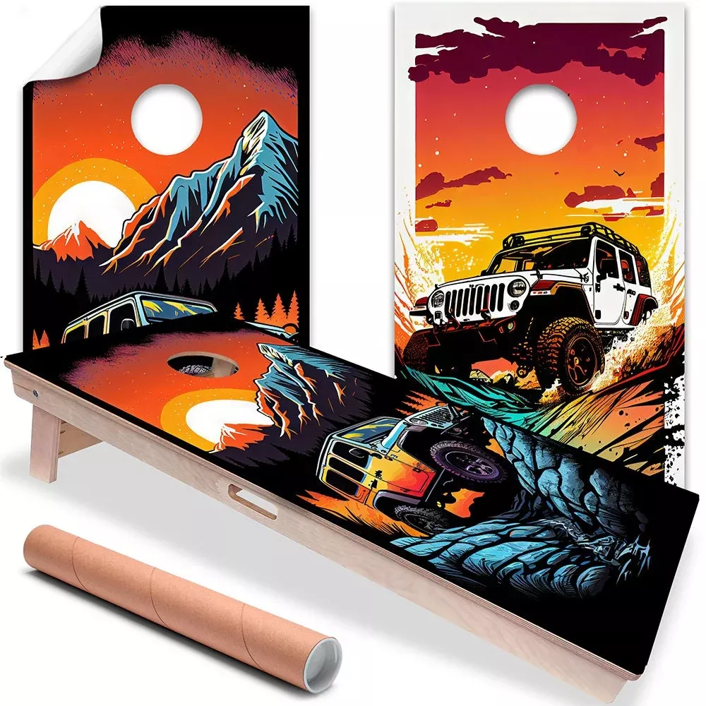 Jeep Adventure - Cornhole Board Wrap - Set of 2