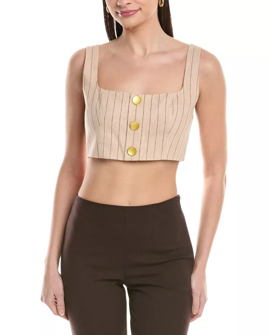 L'agence Maylin Linen-Blend Bralette Top