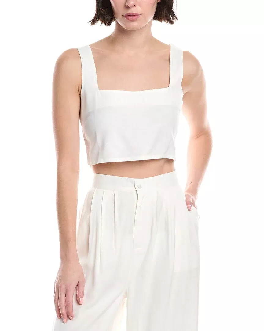 La Porte Loose Linen-Blend Tank
