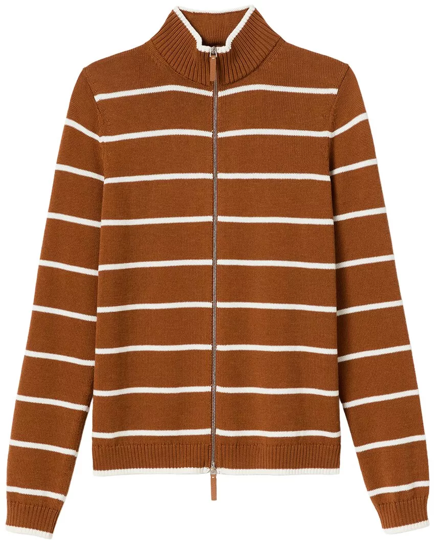 Lafayette 148 New York Stripe Fitted Bomber
