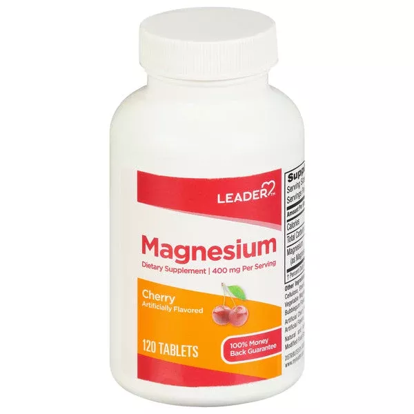 Leader™ Magnesium 400 mg – Cherry Flavor Tablets
