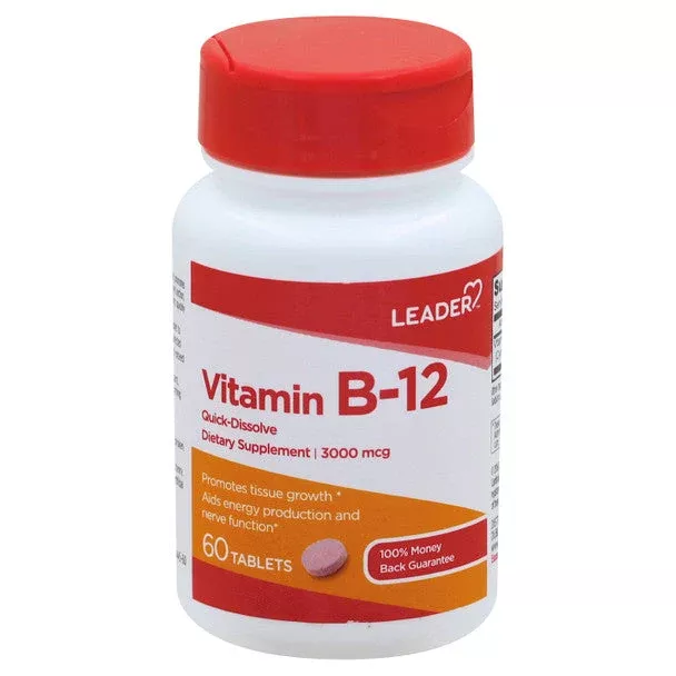 LeaderB-12 3000 Mcg Quick Dissolve Tablets 60 Ct