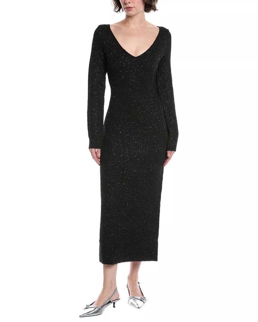 Lela Rose Sequin Midi Sweaterdress