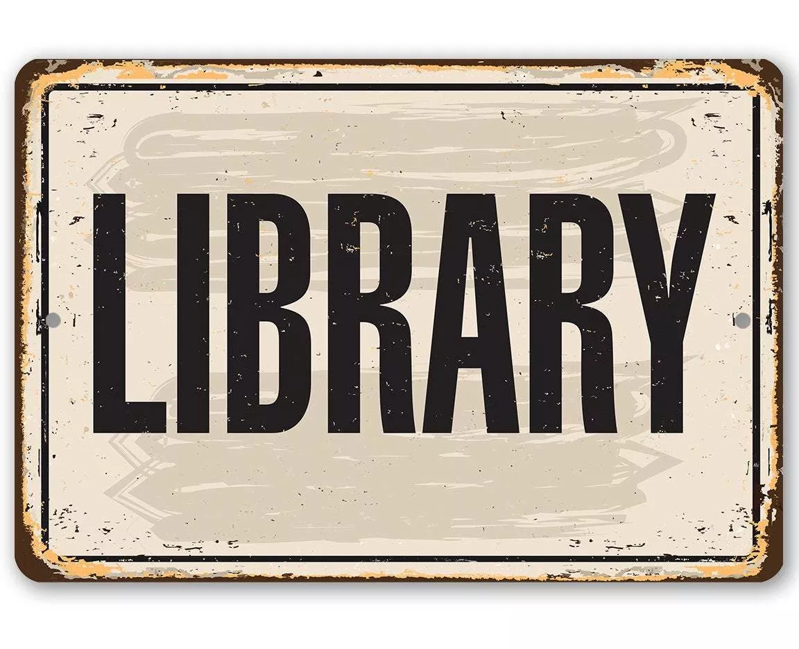Library- Metal Sign