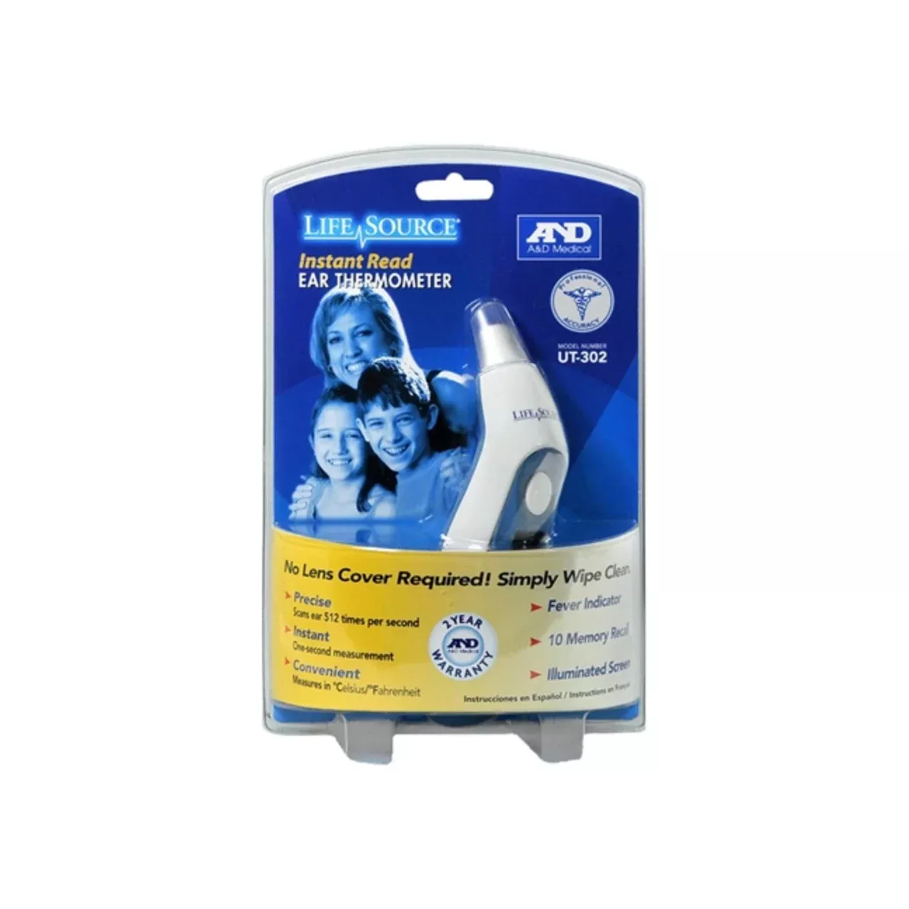 LifeSource A&D UT302 Instant Read Digital Ear Thermometer