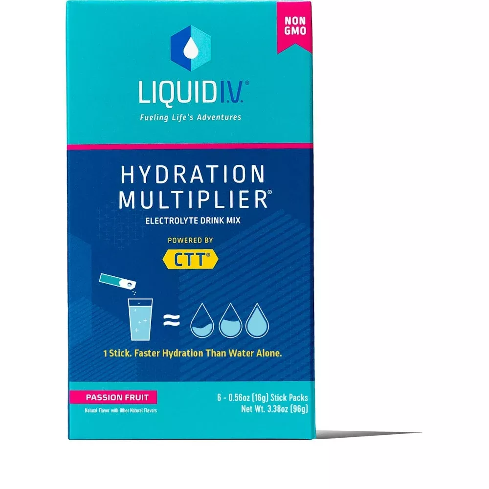 Liquid I.V. Hydration Multiplier Electrolyte Drink Mix Passion Fruit 6Ct