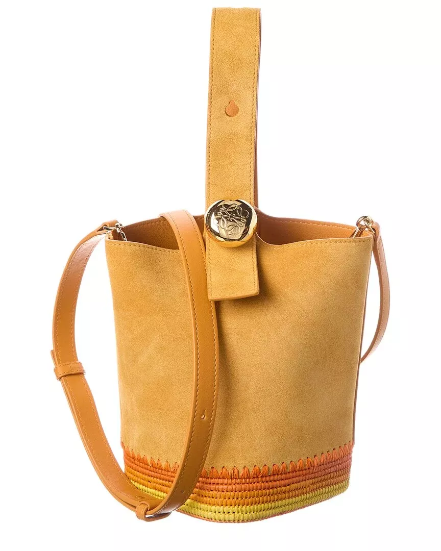 Loewe Pebble Mini Suede Bucket Bag