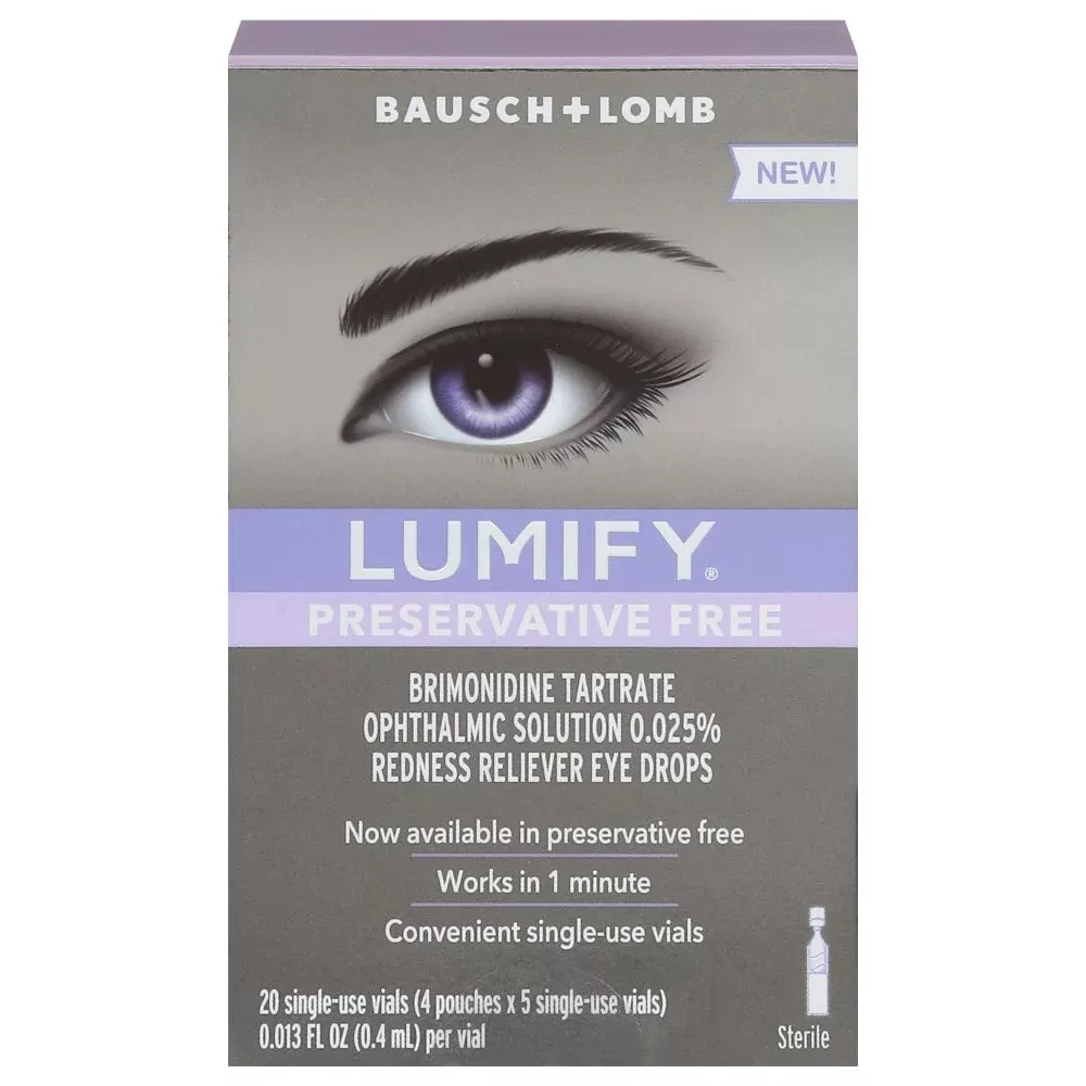 LUMIFY Redness Reliever 0.025% Preservative-Free Ophthalmic Solution Single-Use Vial, 0.013 oz x 20 EA