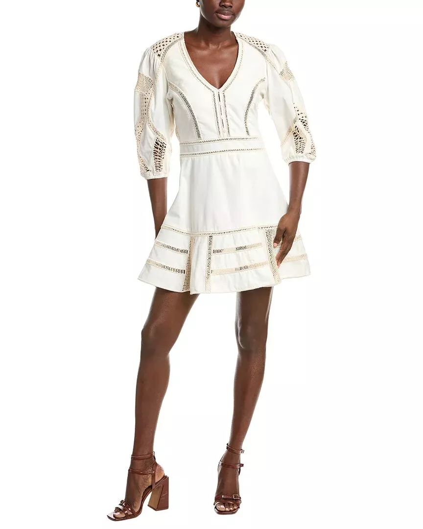 Maje Crochet Insert Mini Dress