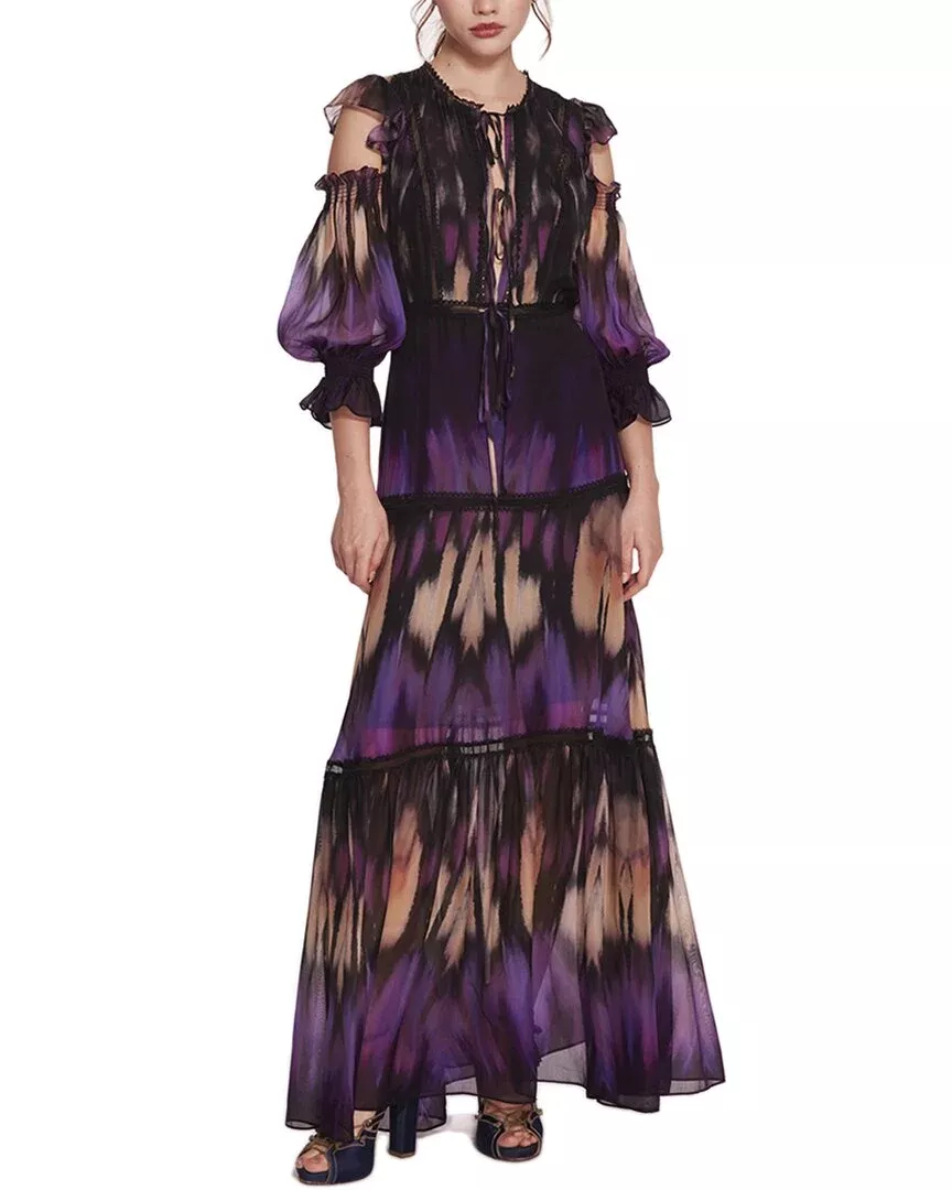 Marchesa Notte Silk-Blend Maxi Dress