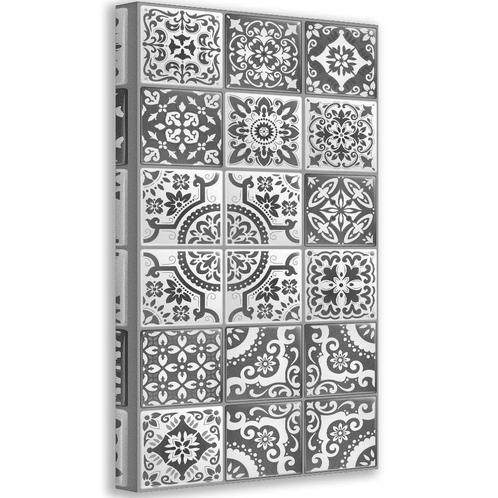 Mexican Tile Grey Shades - Canvas
