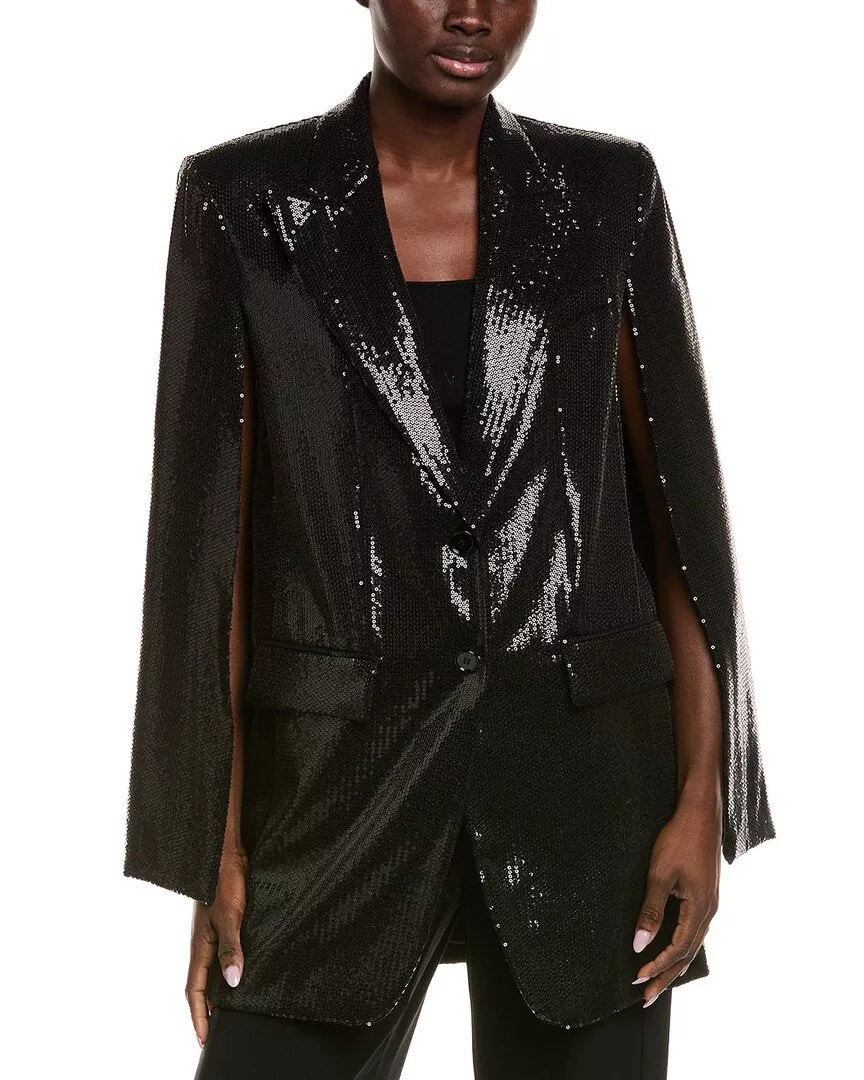 Michael Kors Collection Sequin Silk-Blend Cape Jacket