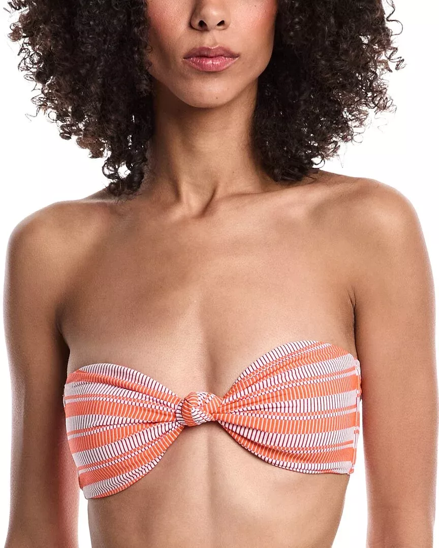 Milly Stripe Knot Bandeau Bikini Top