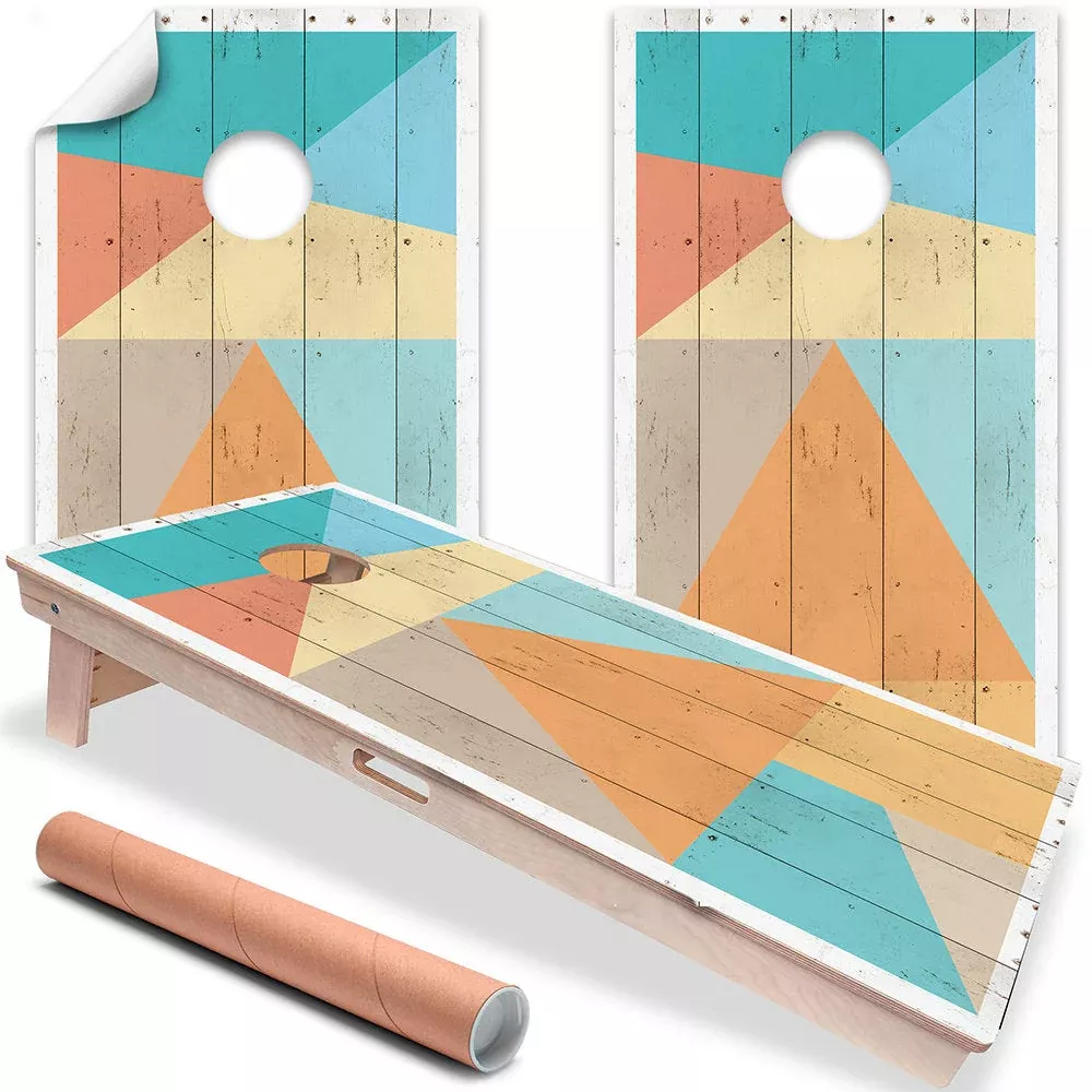 Minimalist Geometric Shapes - Cornhole Board Wrap - Set of 2
