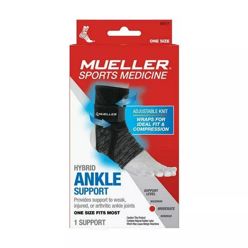Mueller Hybrid Ankle Support Wrap – Adjustable – 1 Unit