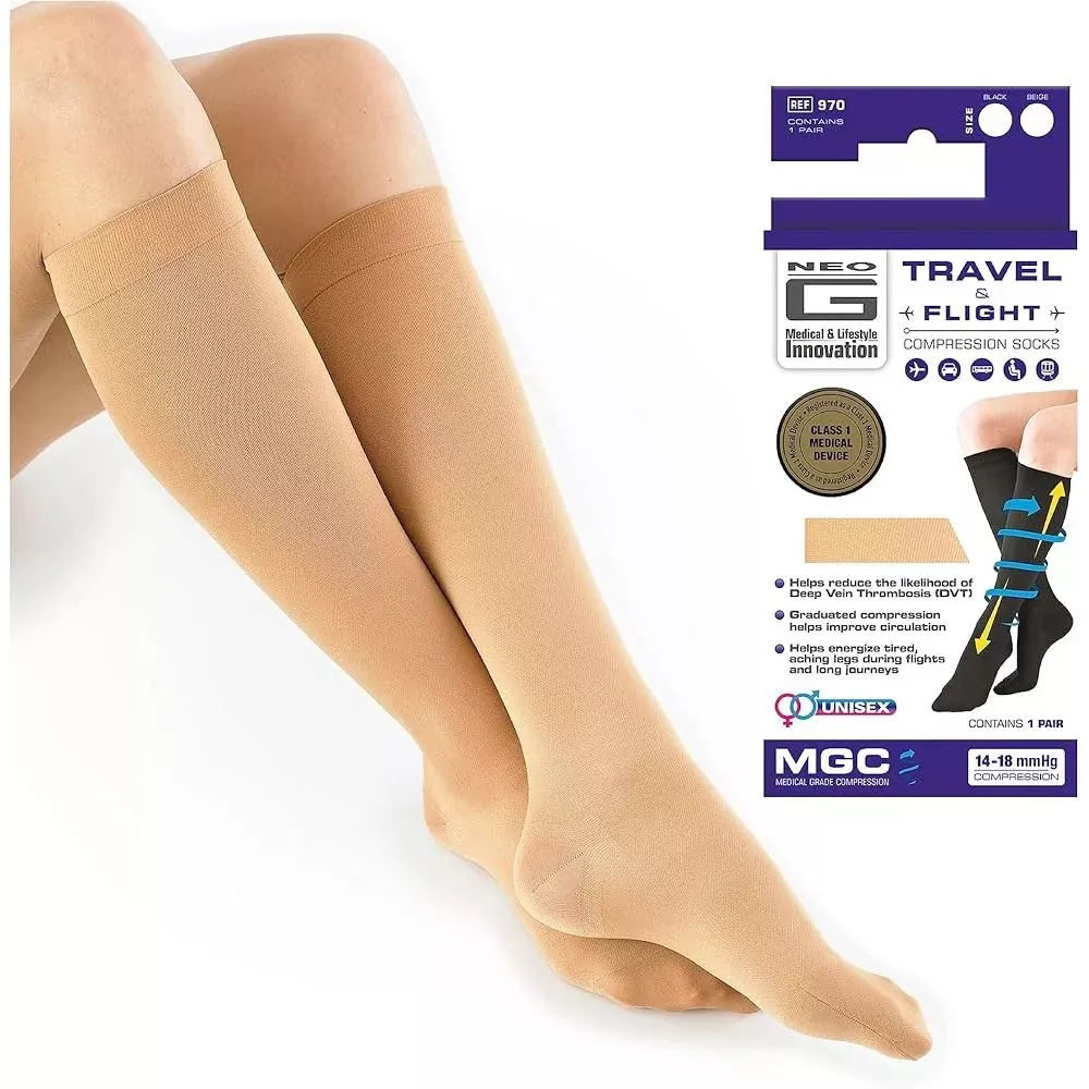 Neo G Energizing Compression Knee High Socks – Tan, Medium