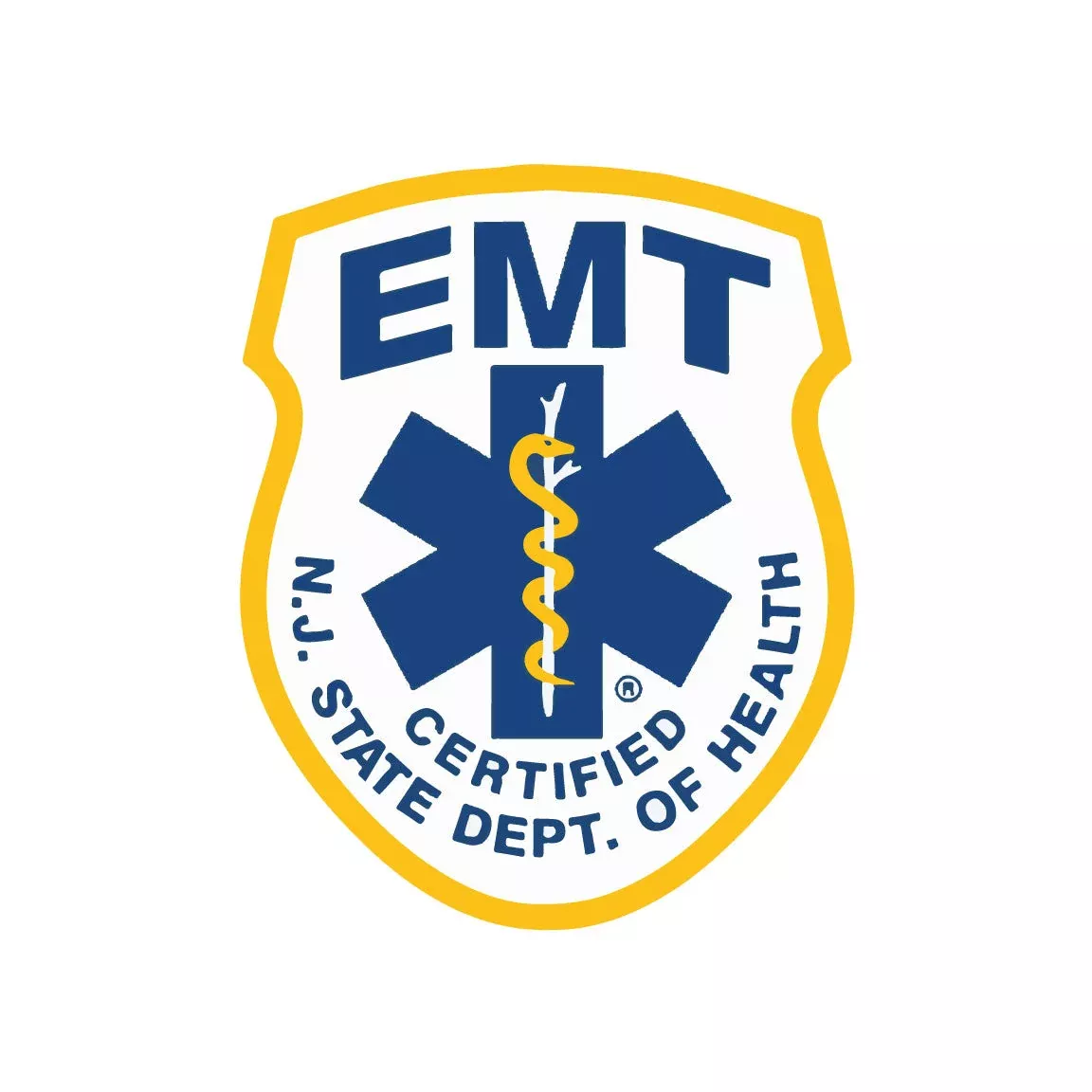 NEW JERSEY (NJ) EMERGENCY MEDICAL TECHNICIAN (EMT) PATCH WINDOW DECAL