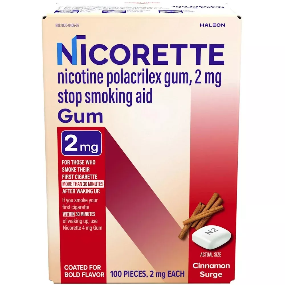 Nicorette 2 mg Cinnamon Surge Gum, 100-Pack