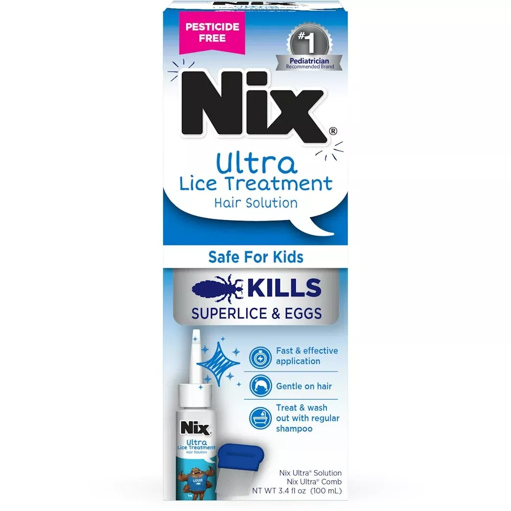 Nix Ultra 2-in-1 Solution with Comb, 3.4 oz