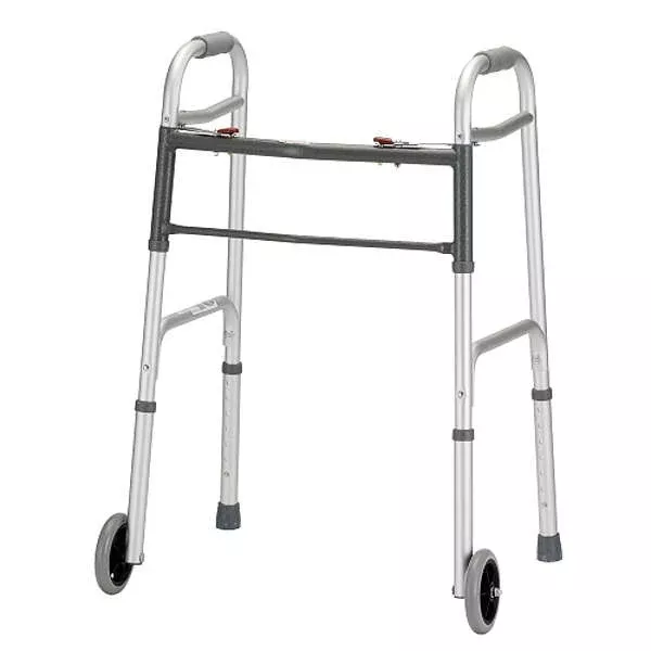 Nova Folding Walker With 5in. Wheels Adult, Chrome