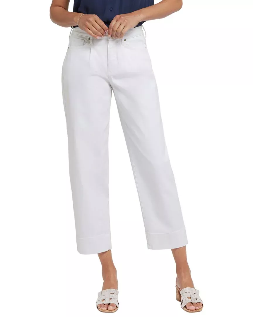Nydj Balloon Optic White Ankle Crop Jean