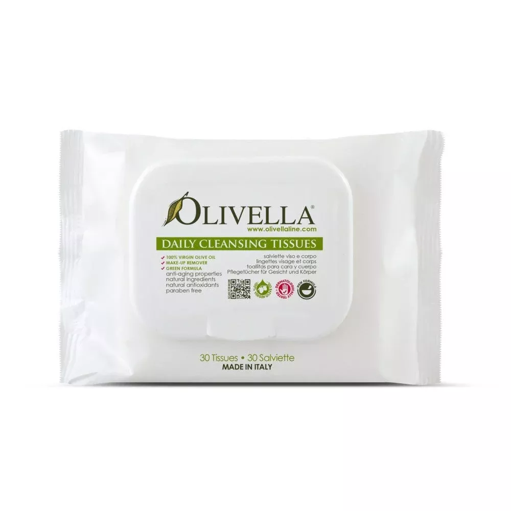Olivella Daily Facial Cleansing Tissues, 30 Tissues