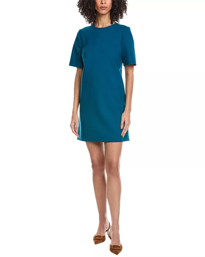 Oscar De La Renta Solid Silk-Lined Wool-Blend Shift Dress