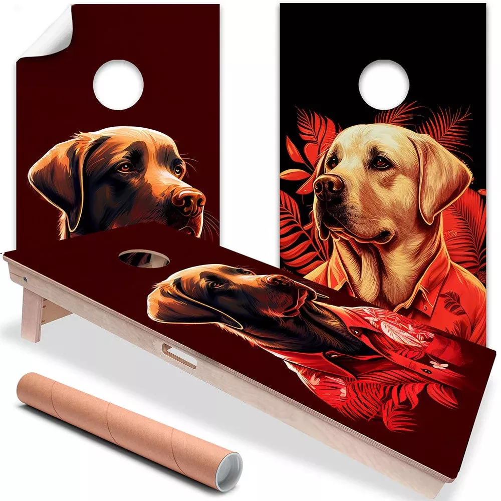 Party Animals Labradors - Cornhole Board Wrap - Set of 2