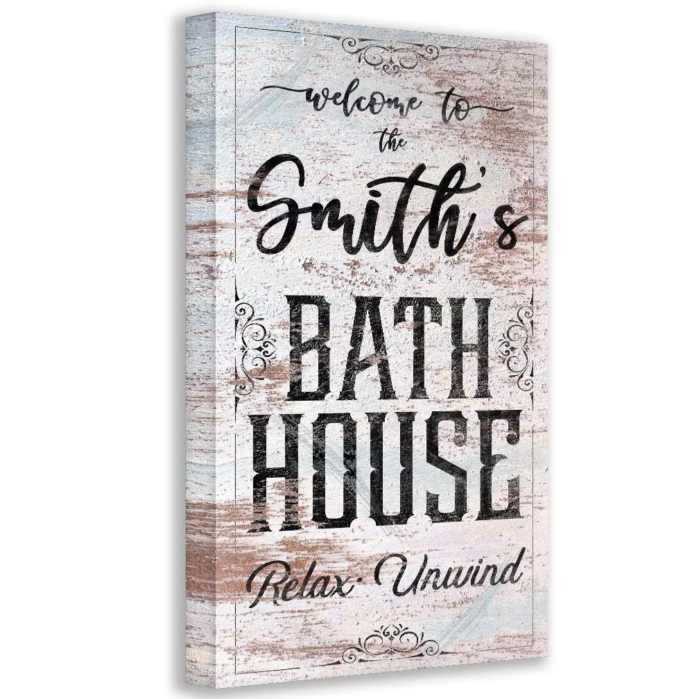 Personalized - Bath House - Canvas