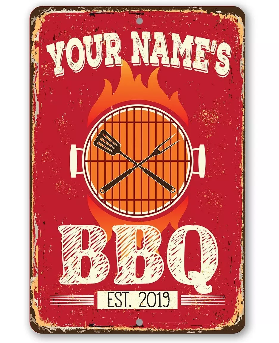 Personalized - BBQ -Metal Sign