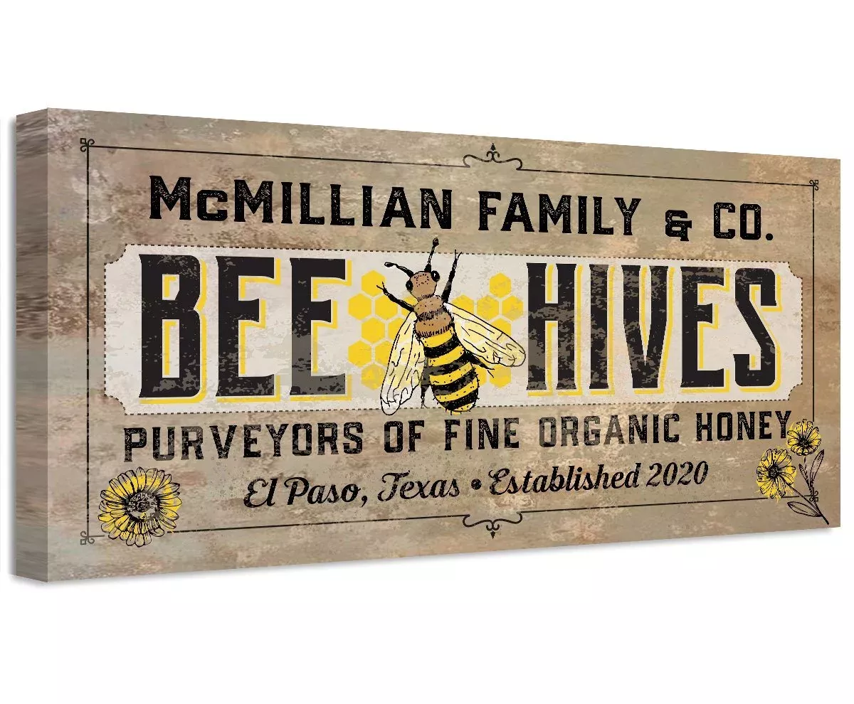 Personalized - Bee Hives - Canvas