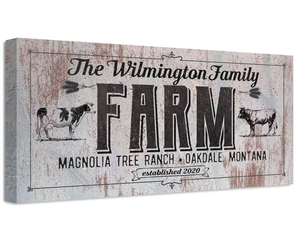Personalized - Family Name Farm - Canvas