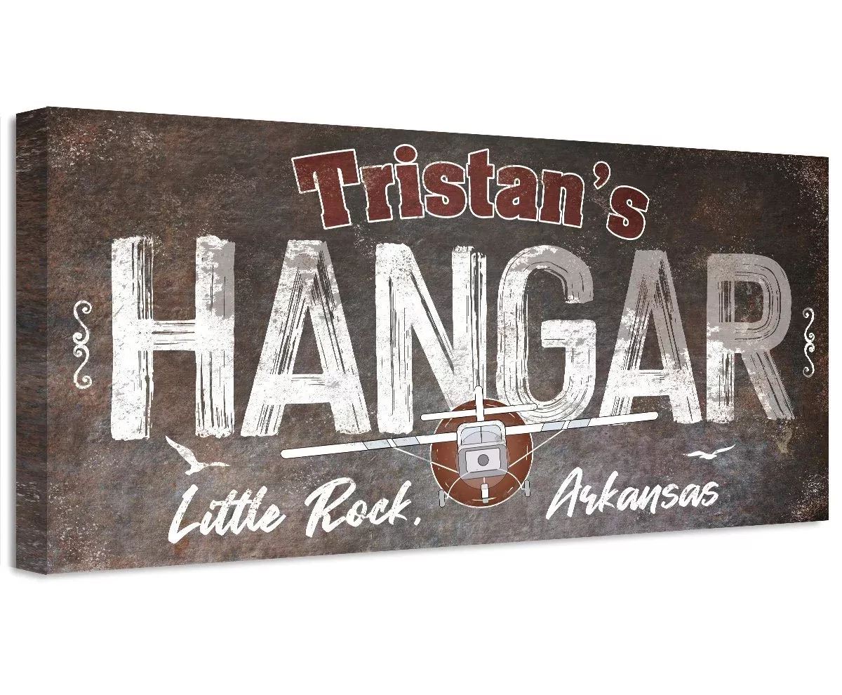 Personalized - Hangar Airplane - Canvas