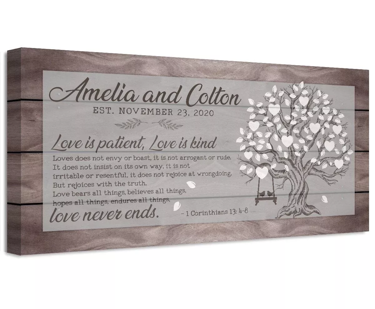 Personalized - Love Is Patient Tree - Canvas