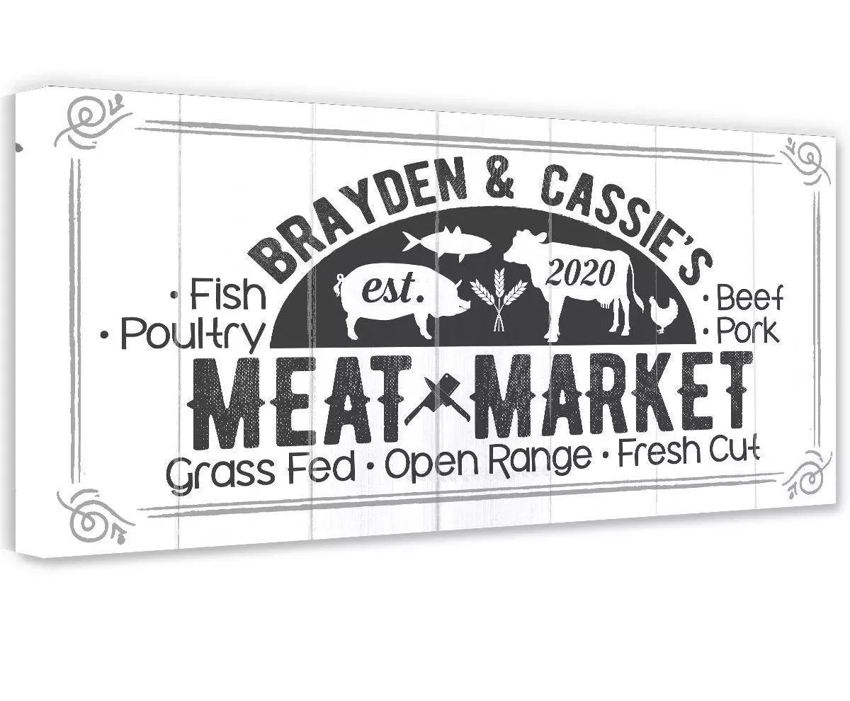 Personalized - Meat Market - Canvas