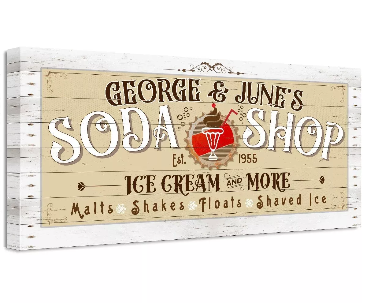 Personalized - Soda Shop - Canvas