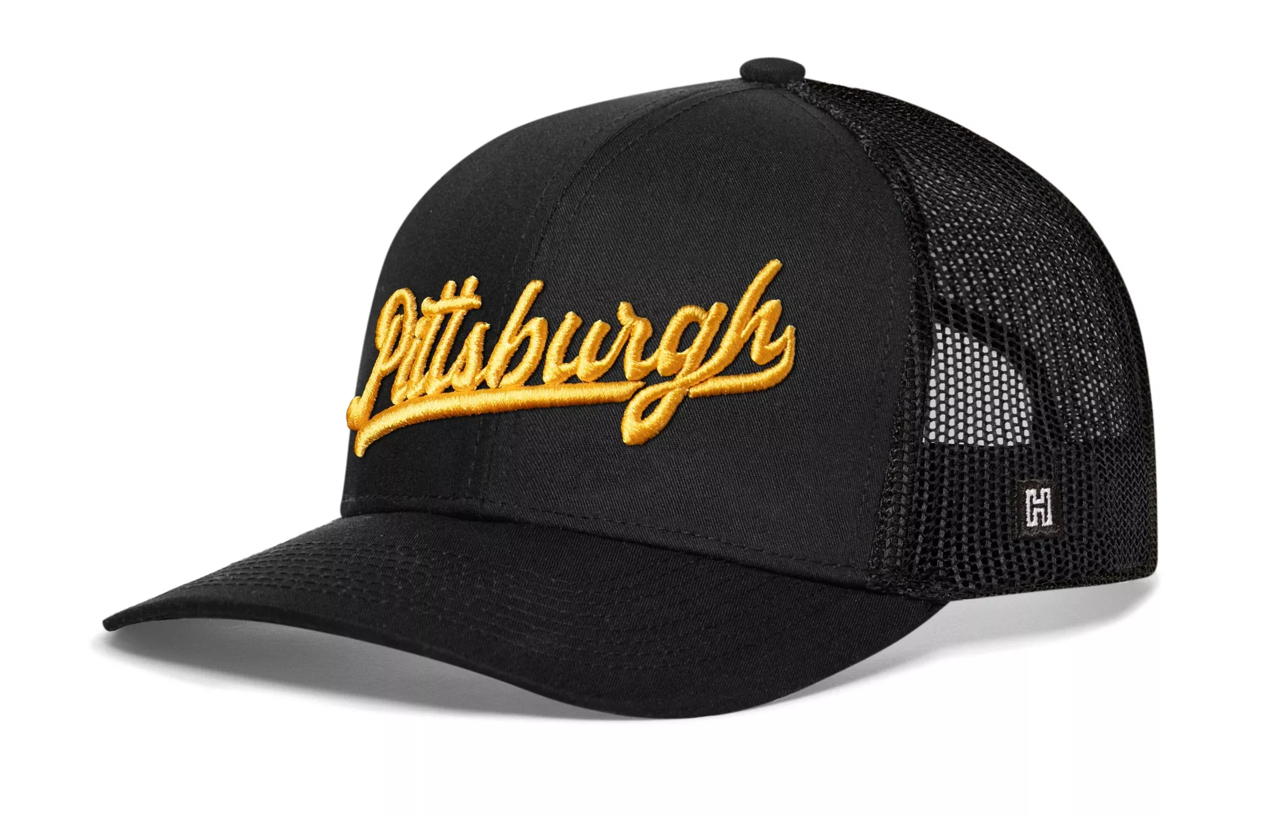 Pittsburgh Trucker Hat|Script Snapback