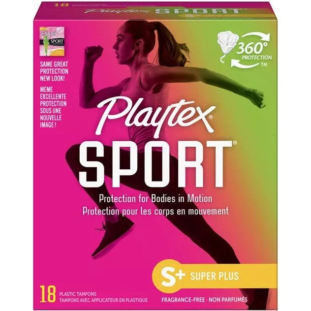 Playtex Sport Plastic Tampons Unscented Super Plus Absorbency